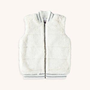 Splendid Girl Ribbed Faux Fur Vest; NWT